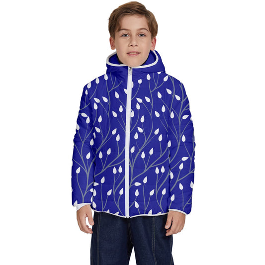 Fall Branches Kids' Quilted Jacket - blue