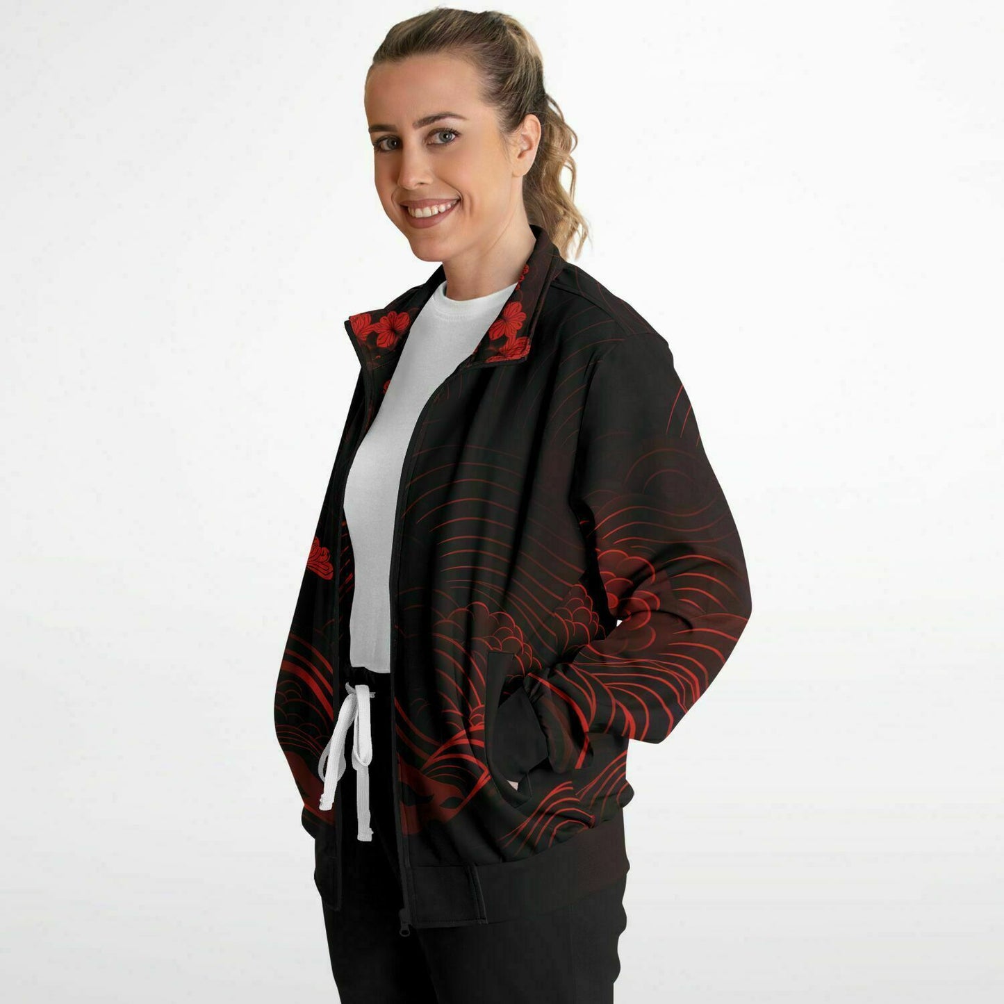 Waves & Flowers 1 Unisex Track Jacket