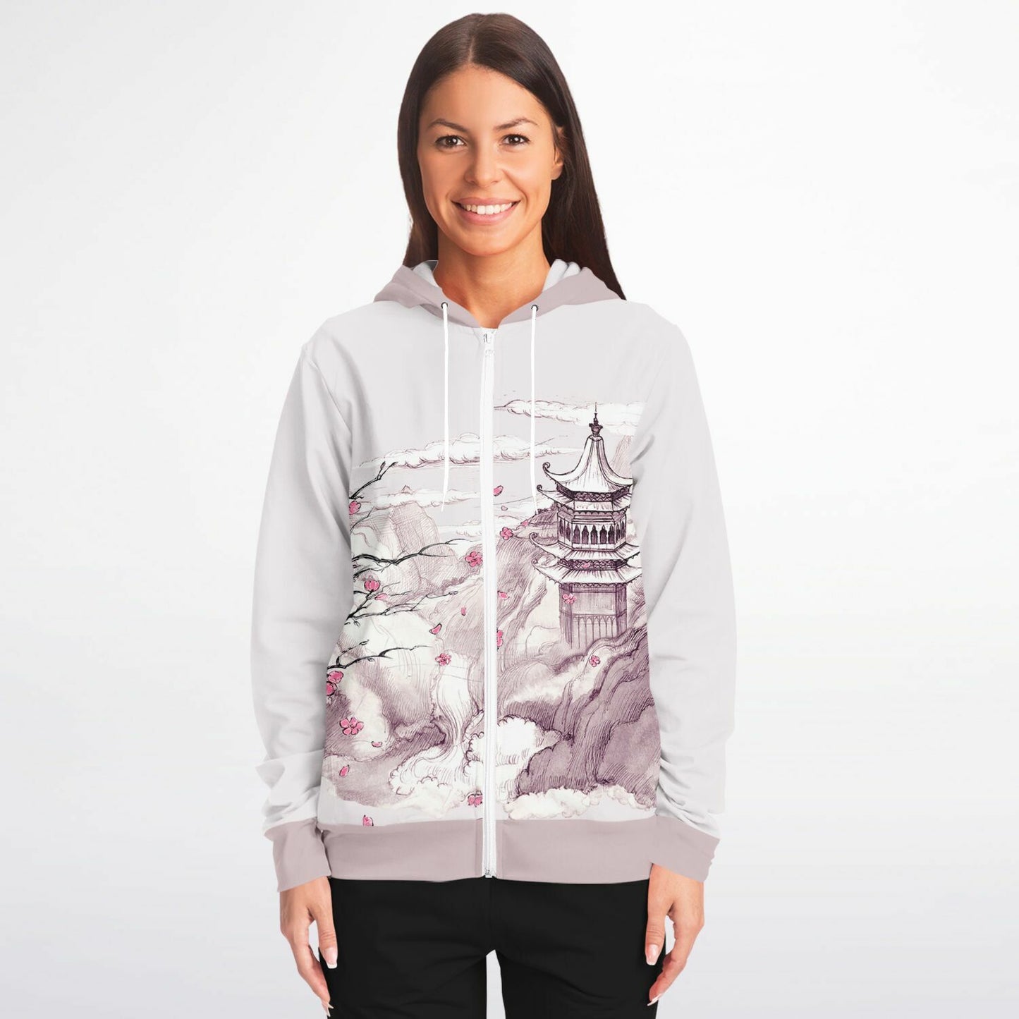 Pink Mountain Zip Hoodie