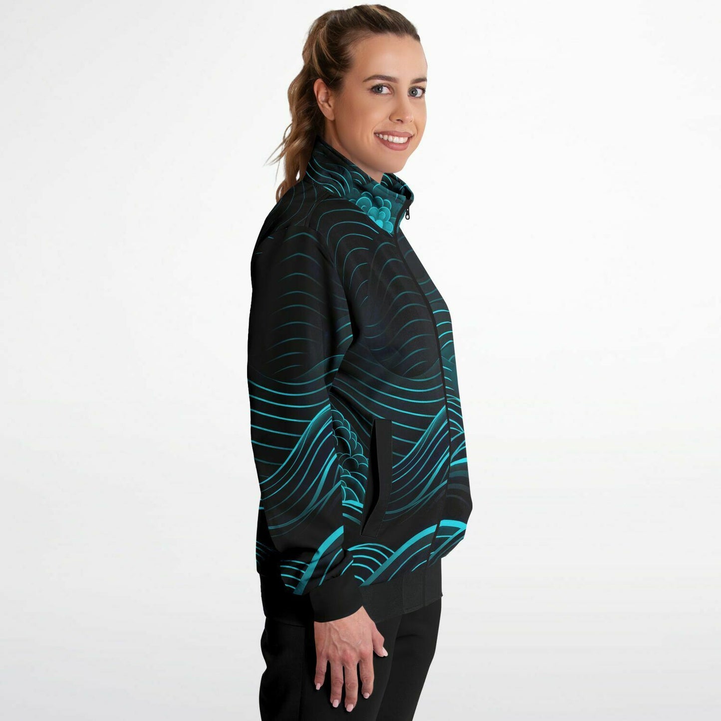 Waves & Flowers 2 Unisex Track Jacket