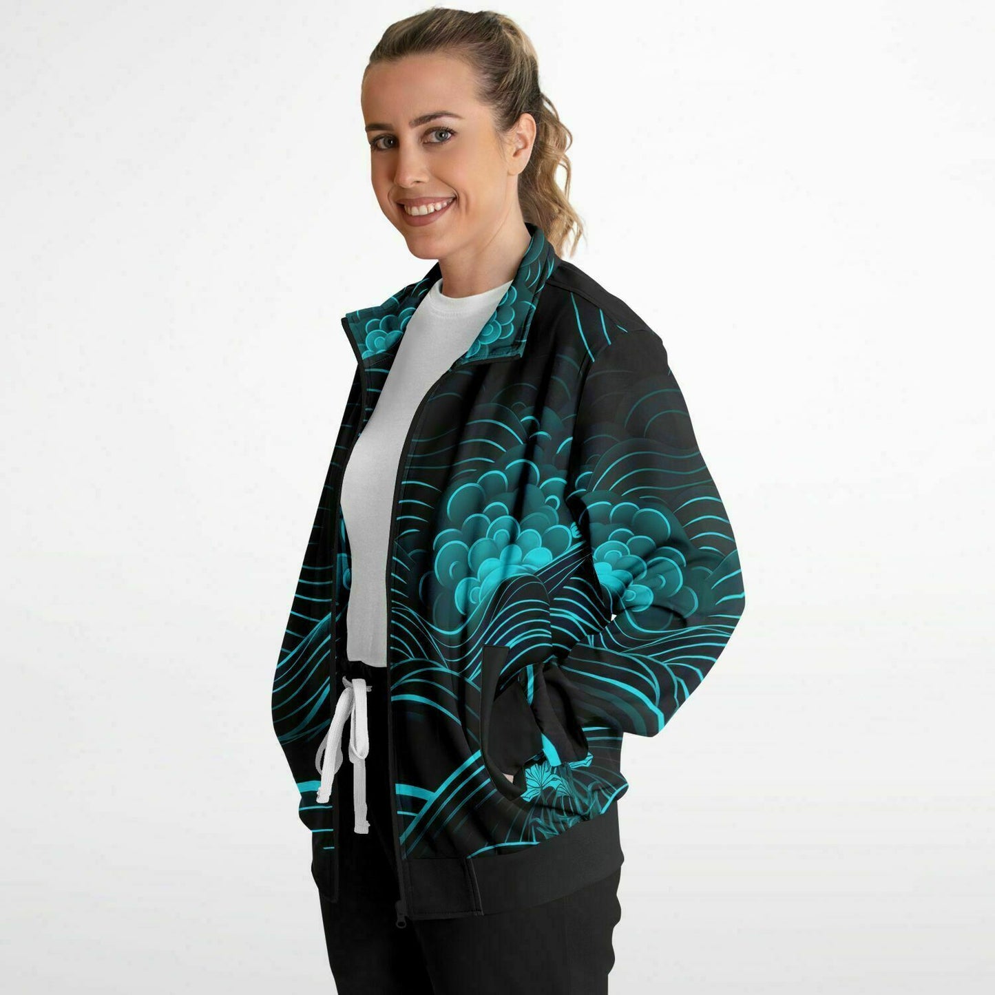 Waves & Flowers 2 Unisex Track Jacket