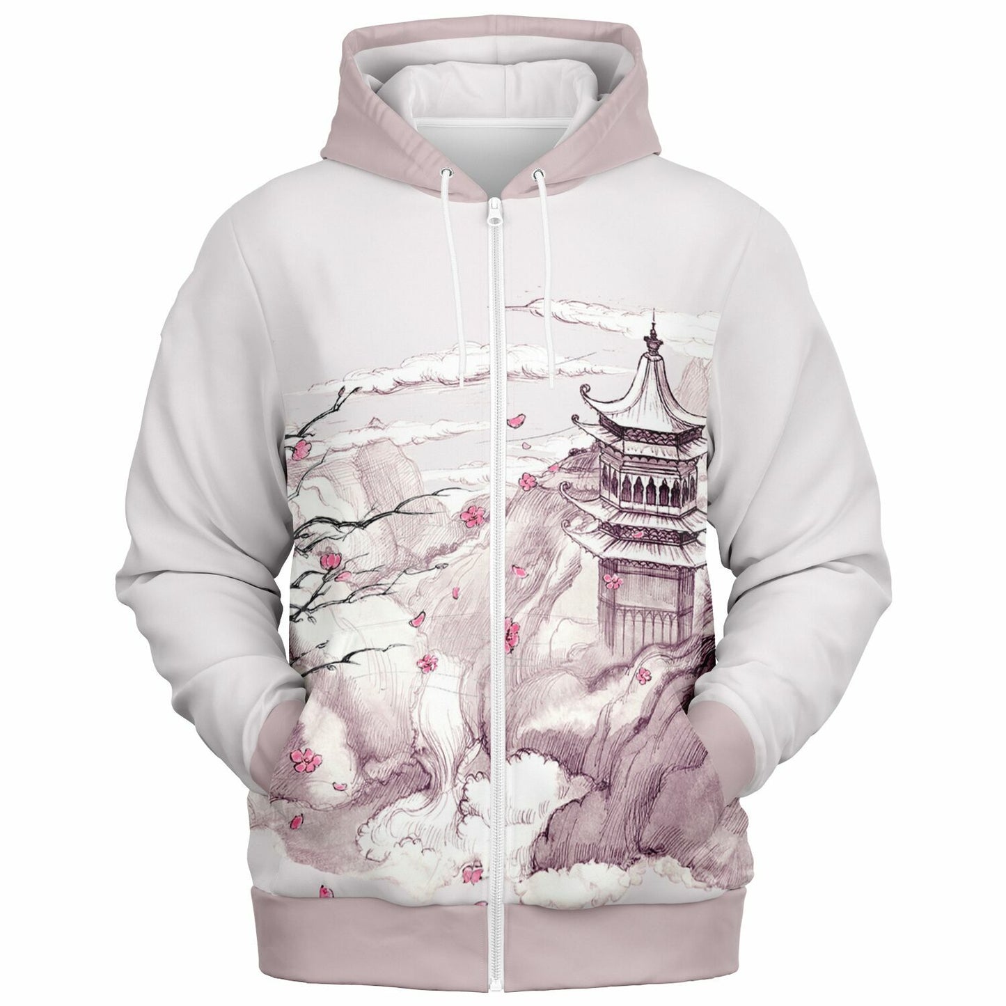 Pink Mountain Zip Hoodie