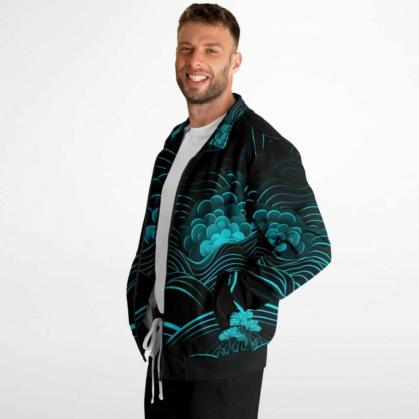 Waves & Flowers 2 Unisex Track Jacket