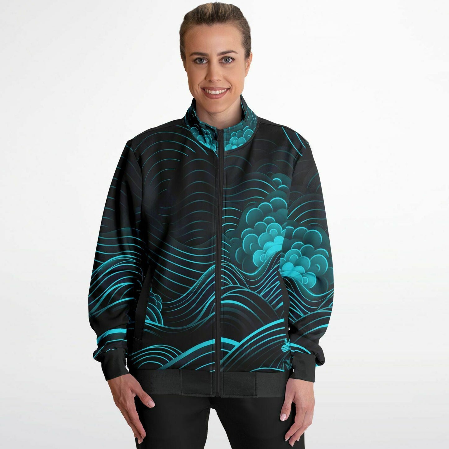 Waves & Flowers 2 Unisex Track Jacket