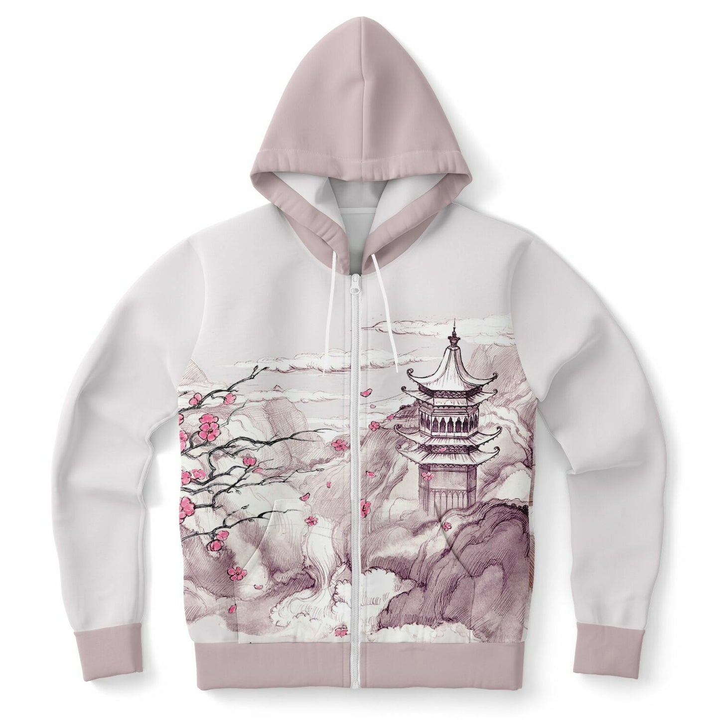 Pink Mountain Zip Hoodie