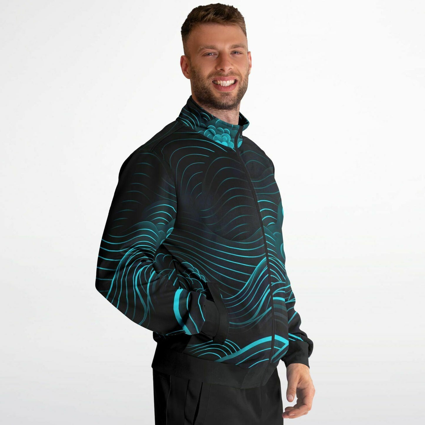 Waves & Flowers 2 Unisex Track Jacket