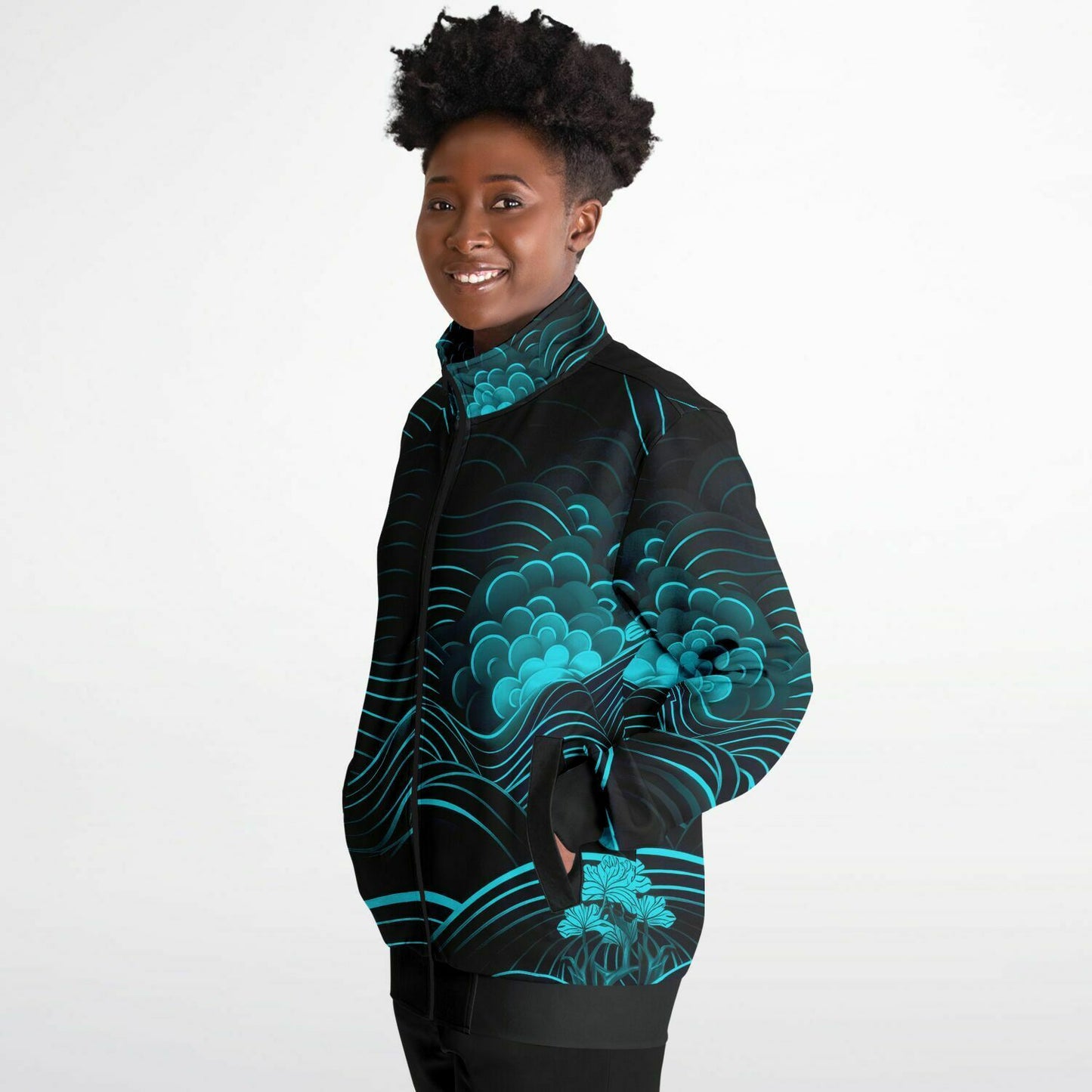 Waves & Flowers 2 Unisex Track Jacket