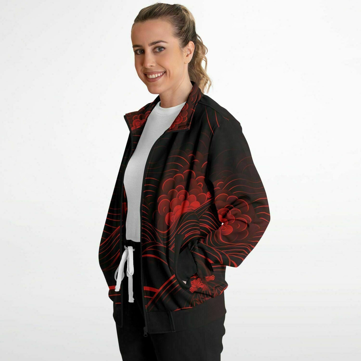 Waves & Flowers 2 Unisex Track Jacket