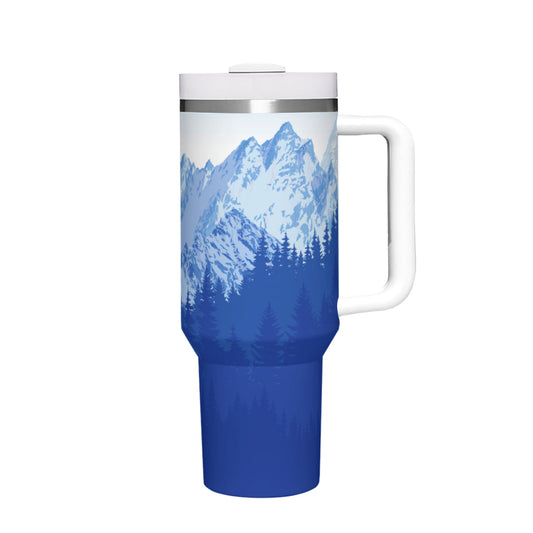 Snow Mountains 40oz Tumbler with Handle Stainless Steel
