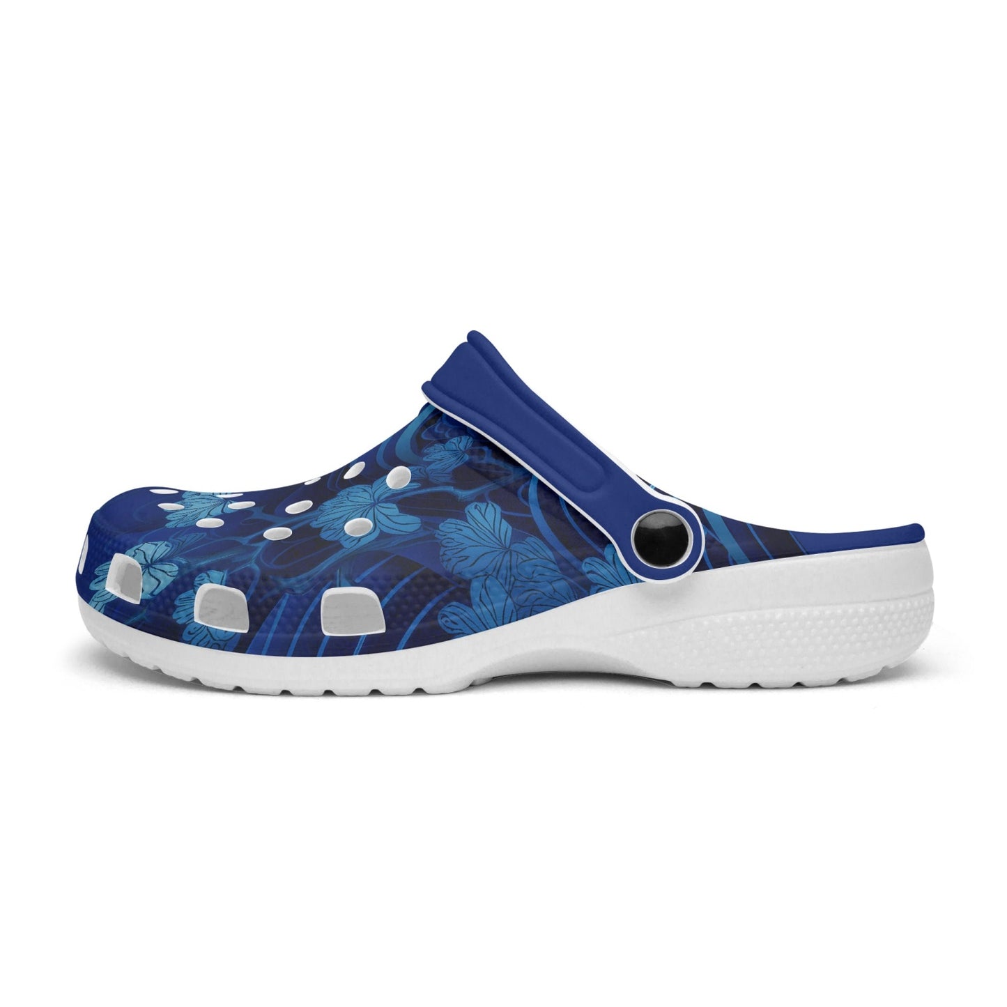 Waves & Flowers Clogs - blue