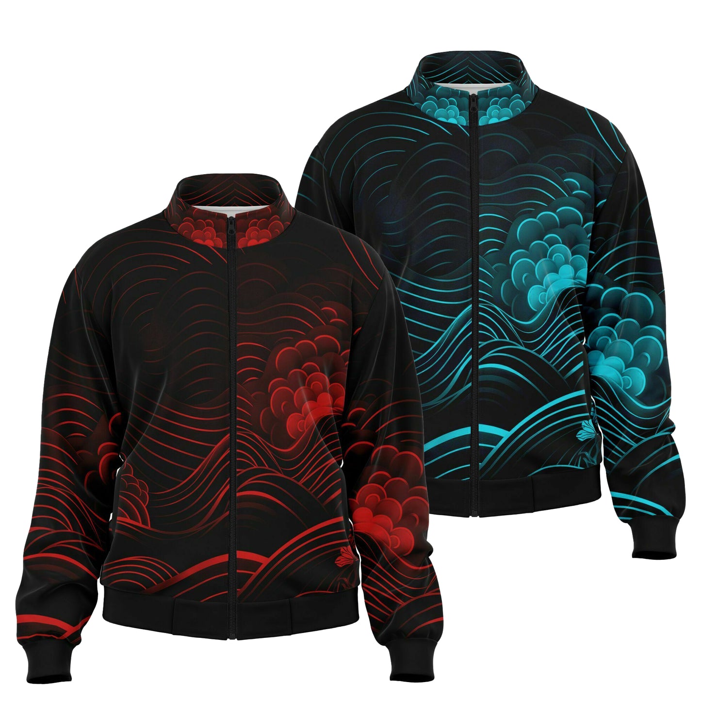 Waves & Flowers 2 Unisex Track Jacket