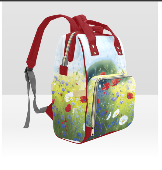 Poppies Field Multipurpose Backpack/Diaper Bag (2 var)