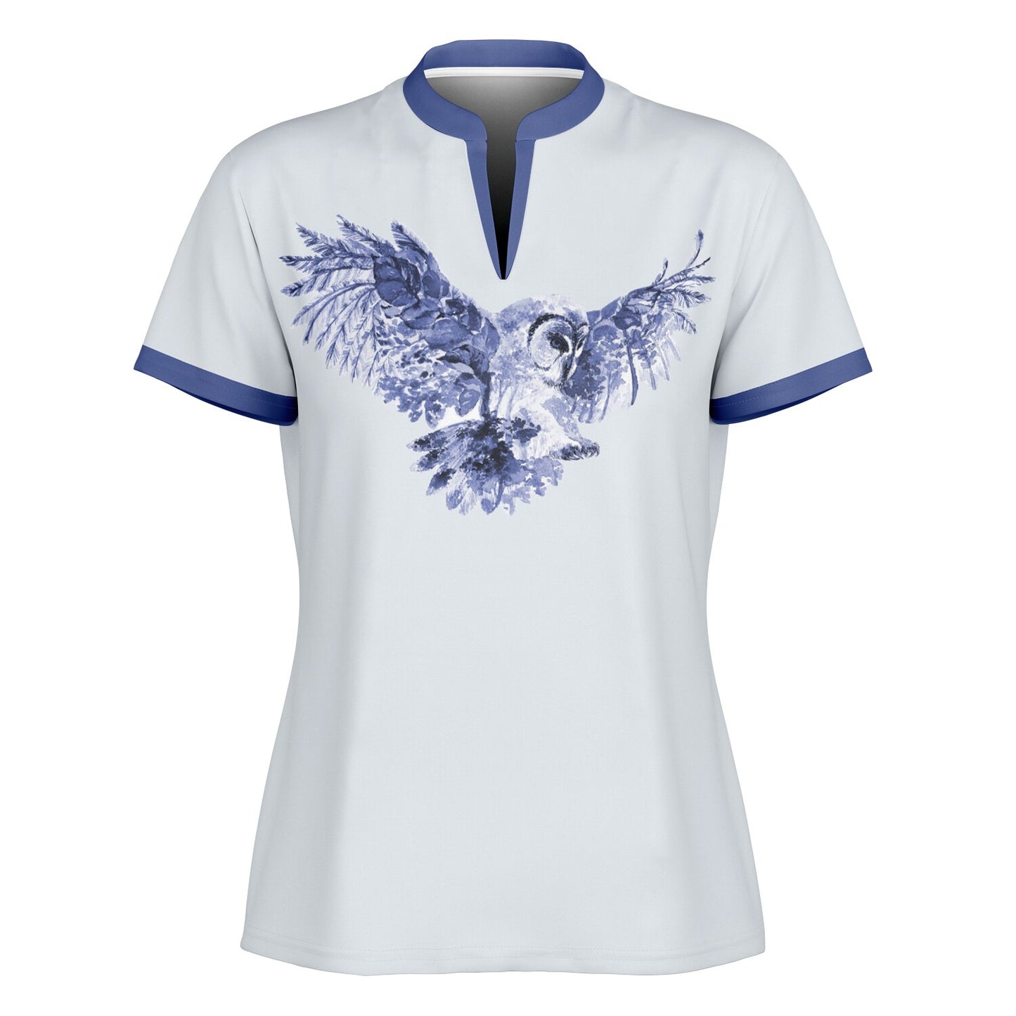 Flying Owl Women's Polo Shirt - Stand Up Collar - No Buttons - 100% Recycled Polyester