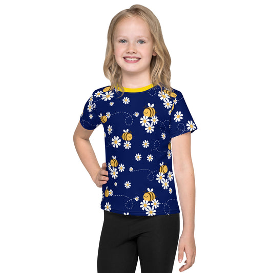 Bees and Daisies  Kids crew neck t-shirt