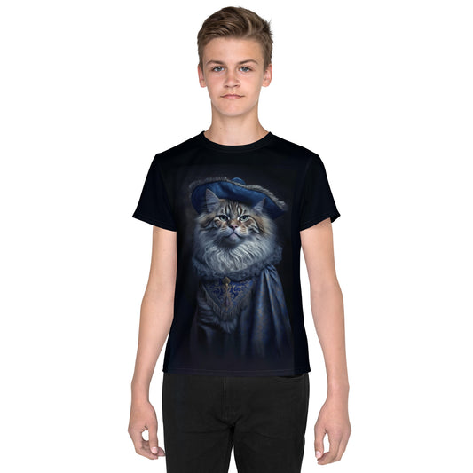 Musketeer Cat (De Treville) Youth Crew Neck Poly T-shirt