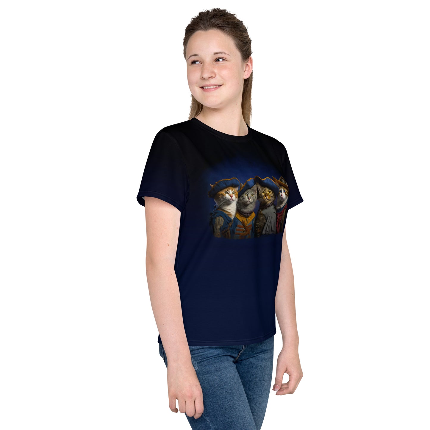 Four Cats-Musketeers Youth crew neck t-shirt