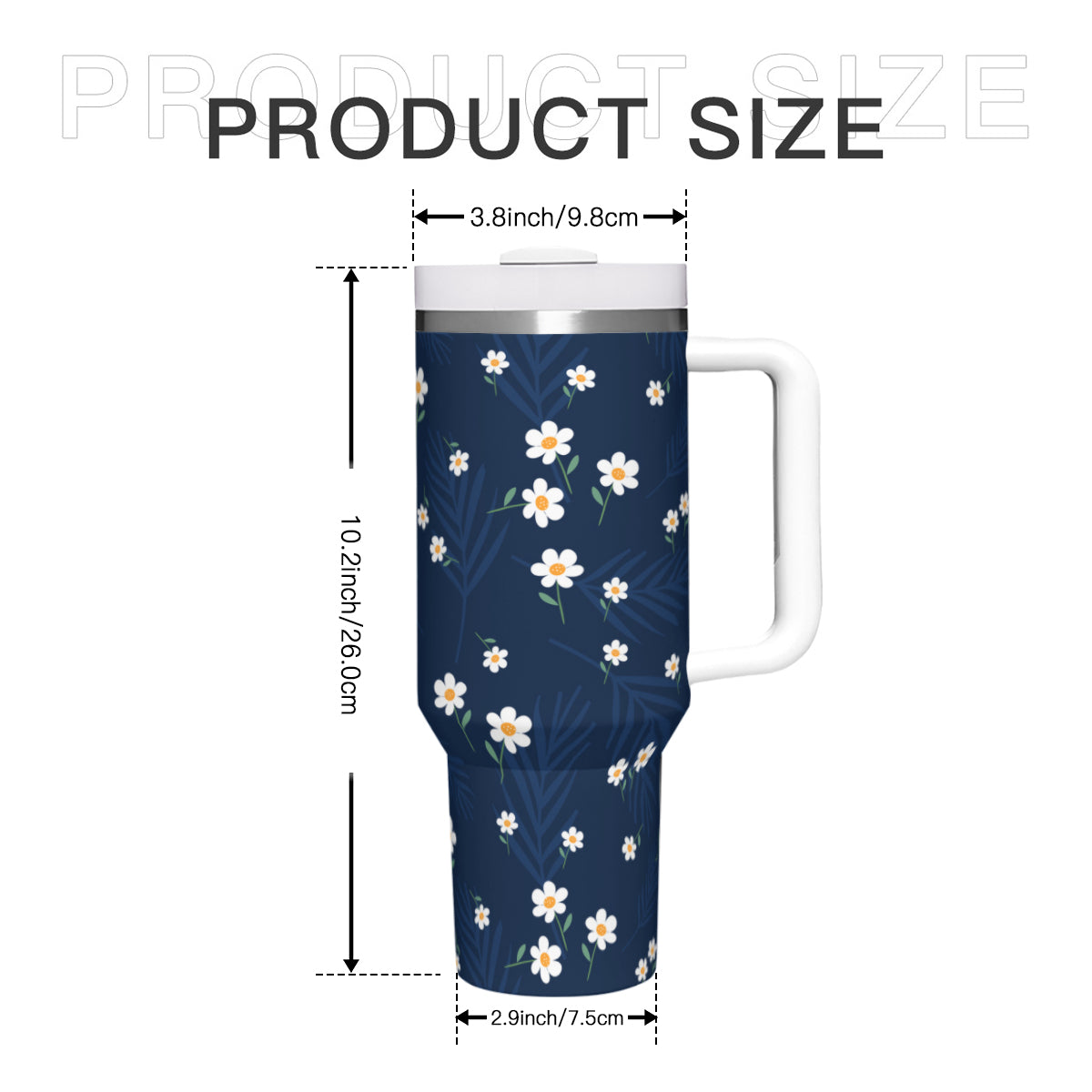 Daisies 40oz Insulated Tumbler with Handle