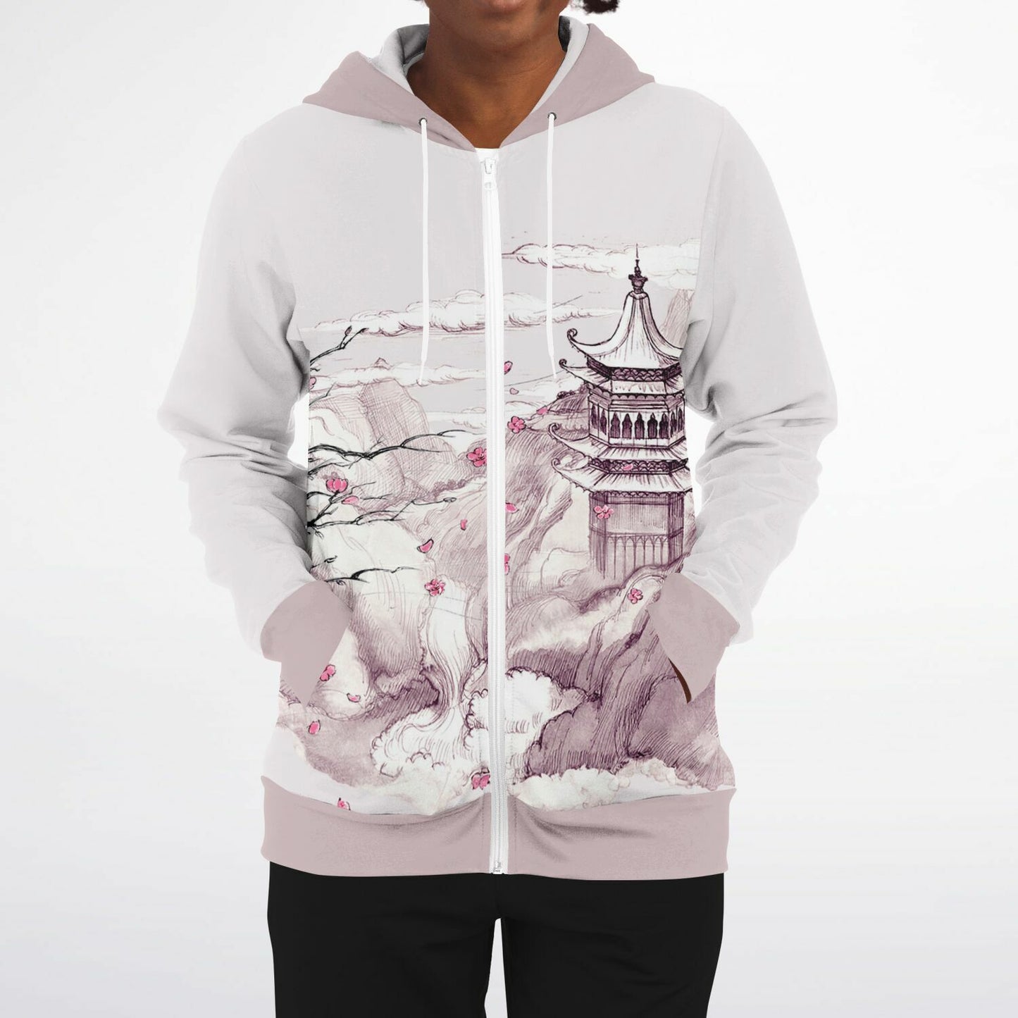 Pink Mountain Zip Hoodie