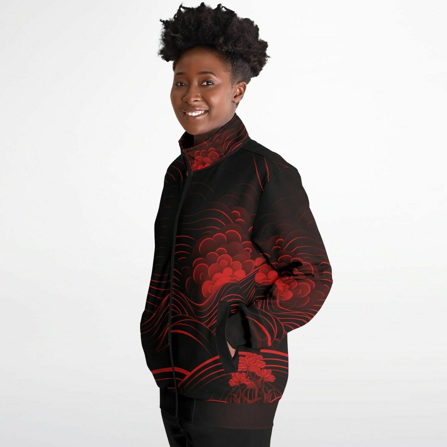 Waves & Flowers 2 Unisex Track Jacket