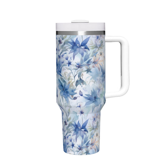 Watercolor Flowers 2 Tumbler with Handle| Stainless Steel