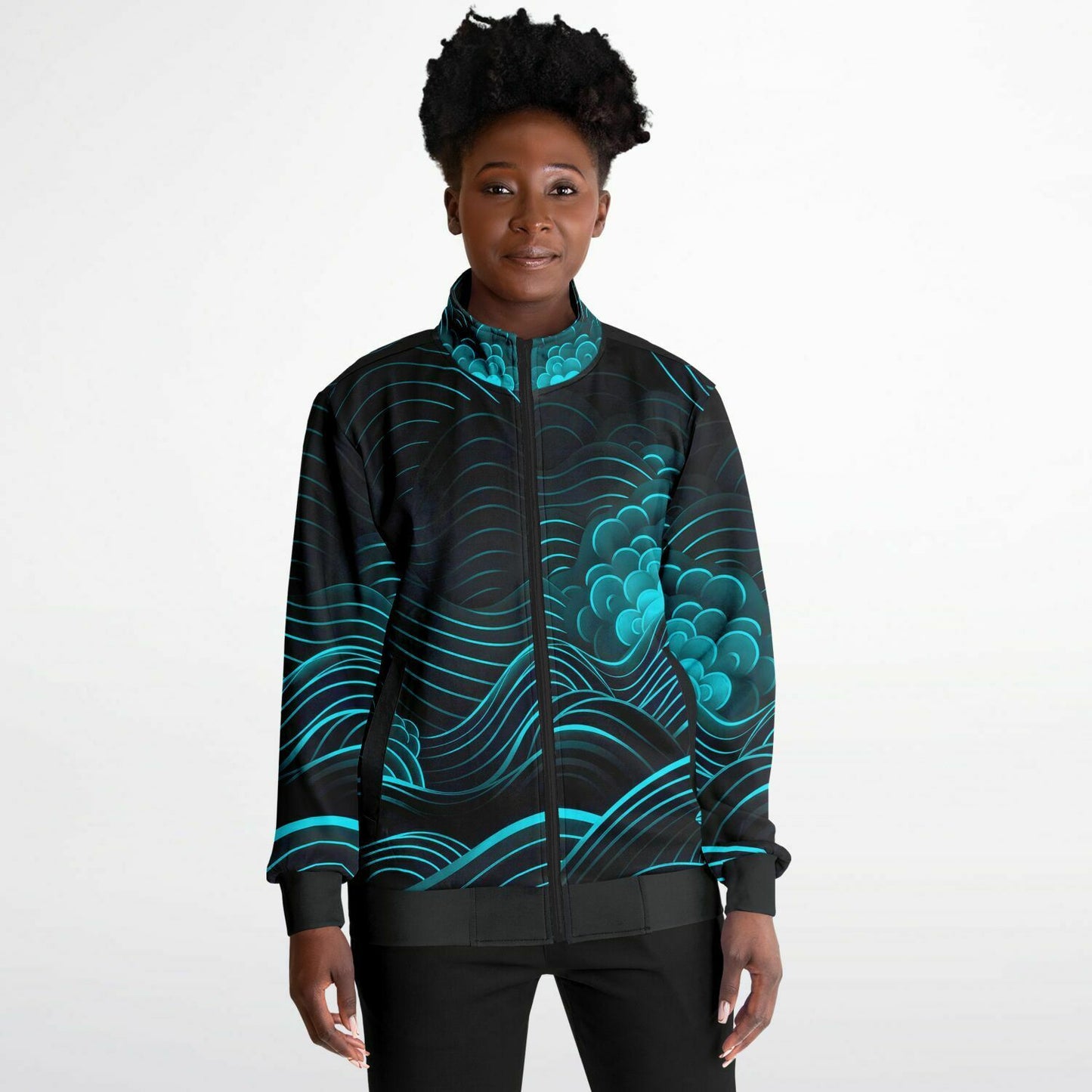 Waves & Flowers 2 Unisex Track Jacket