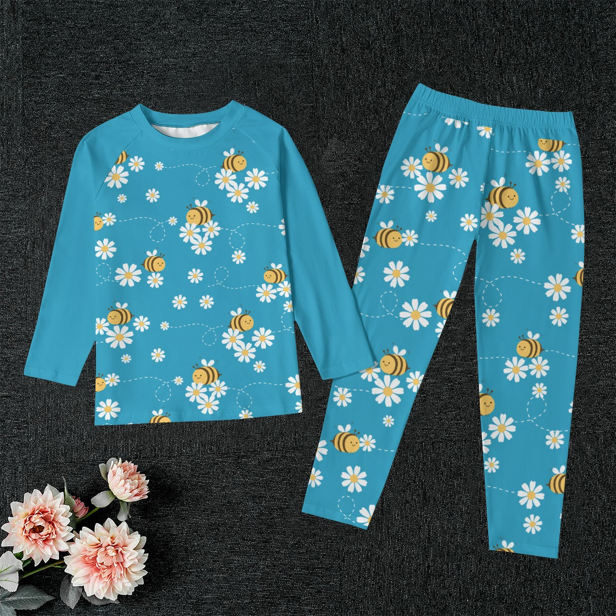 Daisys and Bees Kid's Pajamas With Wide Ankles