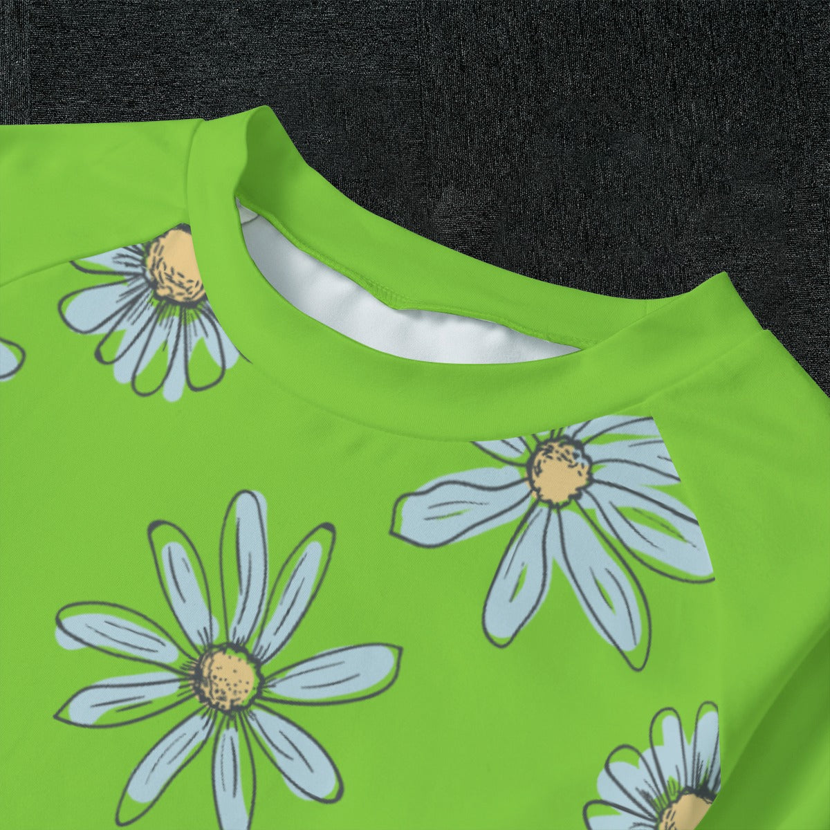 Daisies on Green Kid's Pajamas With Wide Ankles