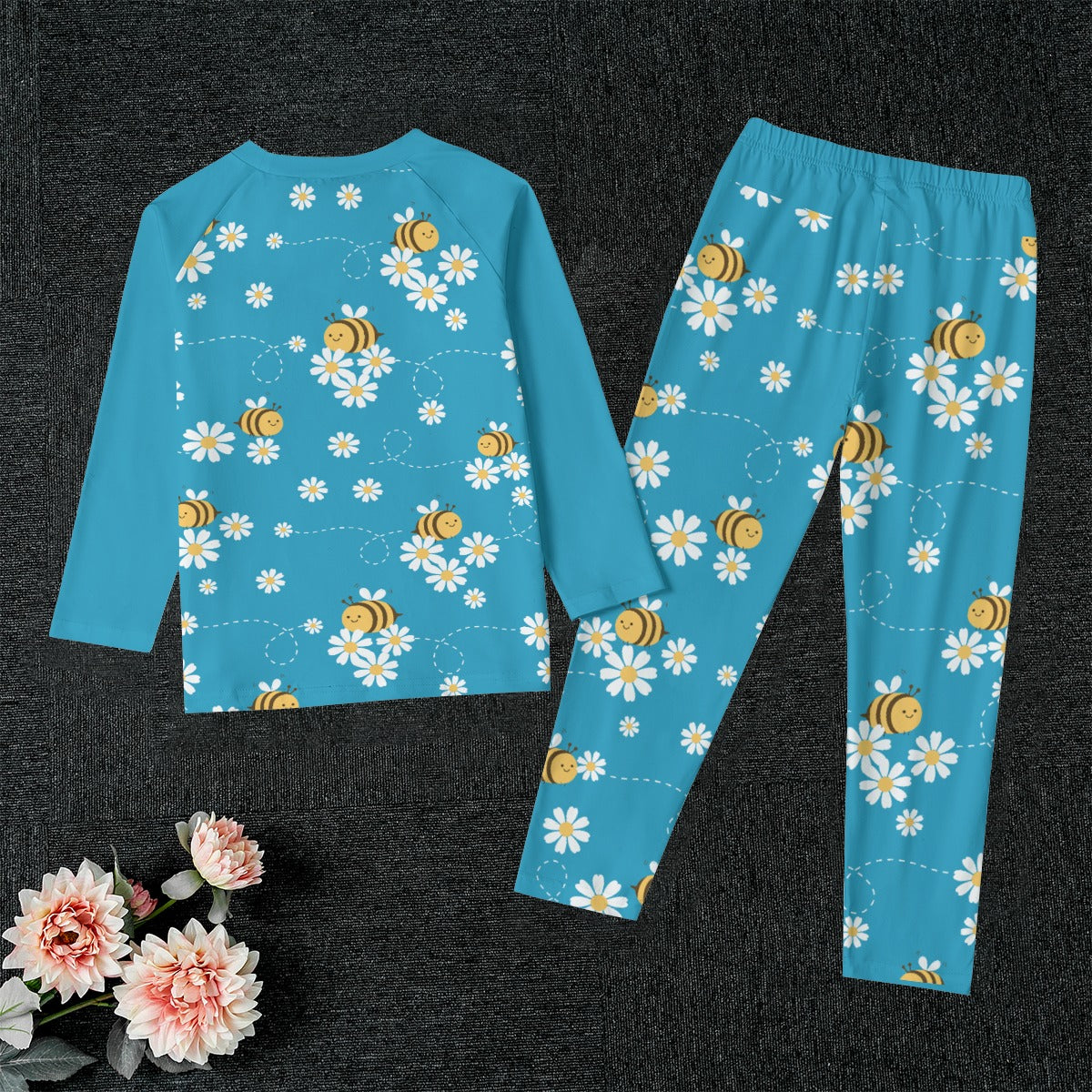 Daisys and Bees Kid's Pajamas With Wide Ankles