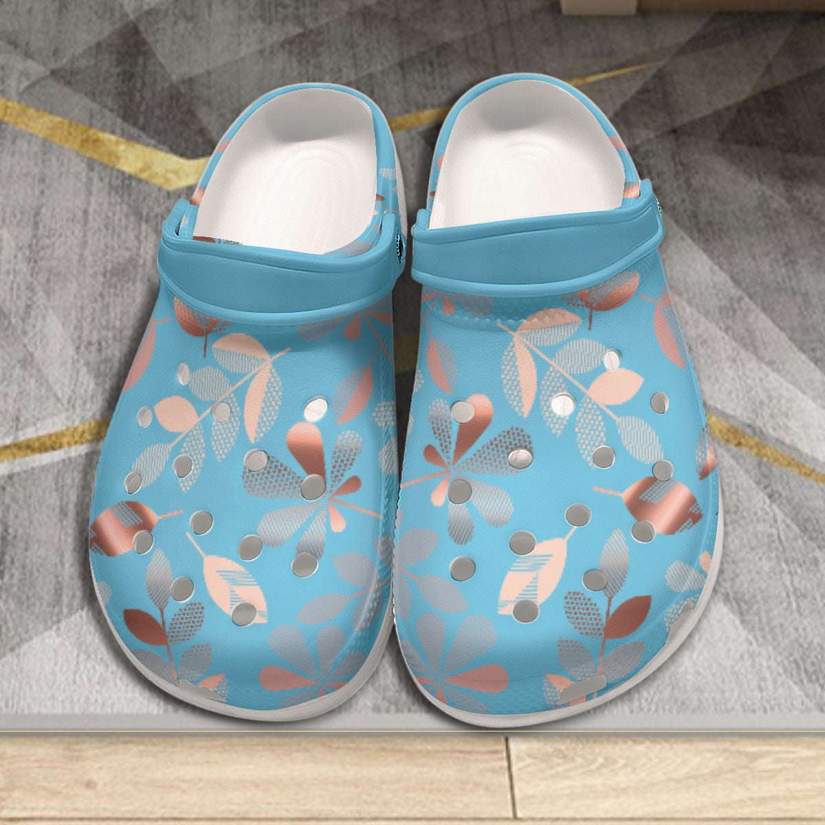 Blue Leaves Women's Classic Clogs