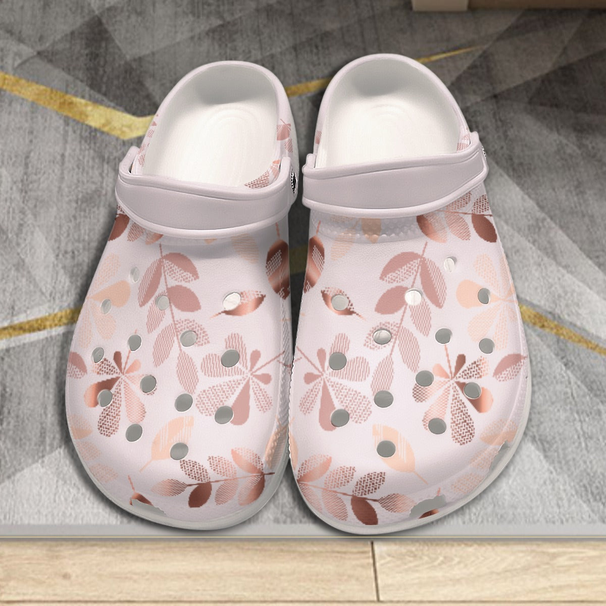 Golden Leaves Pink Women's Classic Clogs
