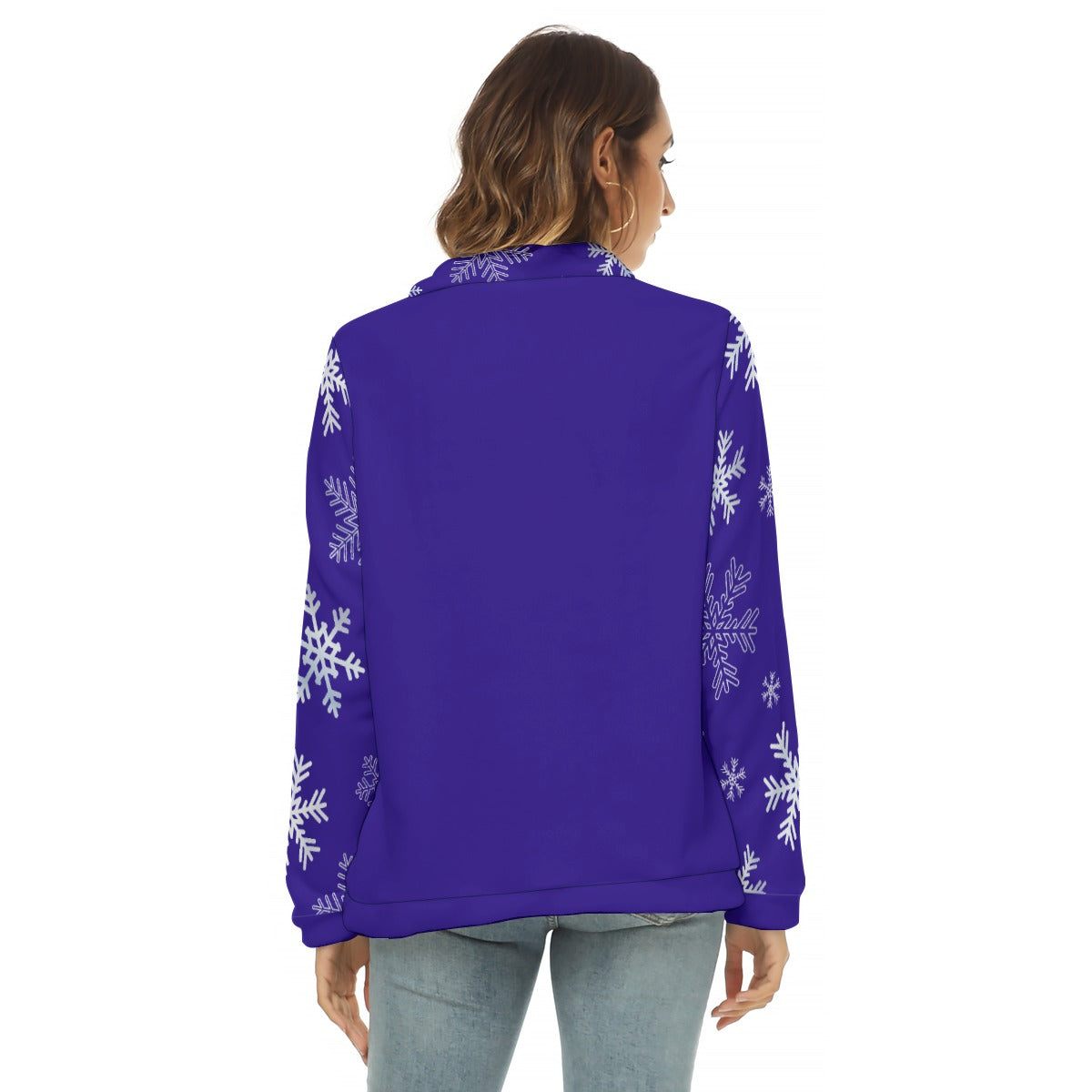 All-Over Print Women's Borg Fleece Sweatshirt With Half Zip