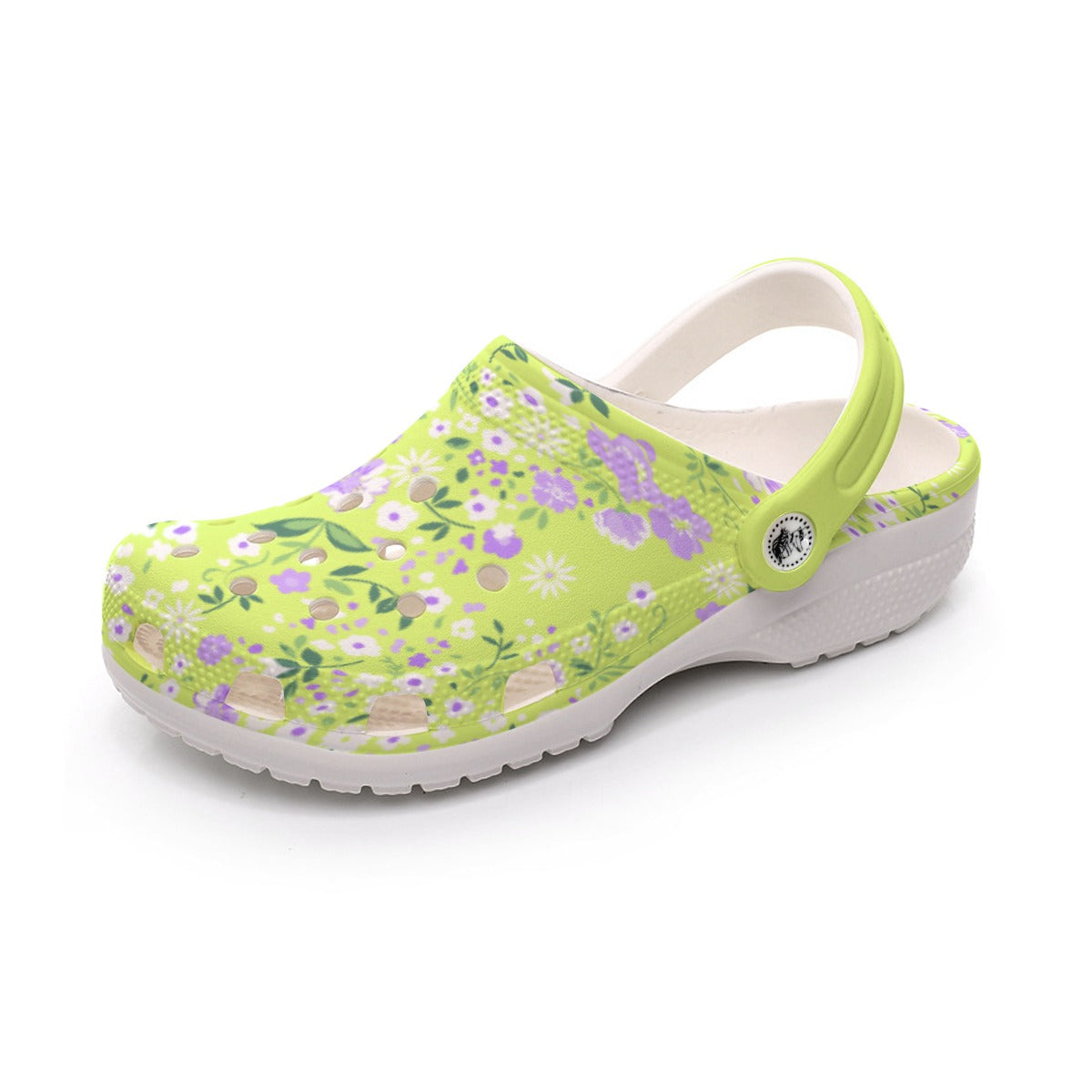 Summer Flowers Green Women's Classic Clogs