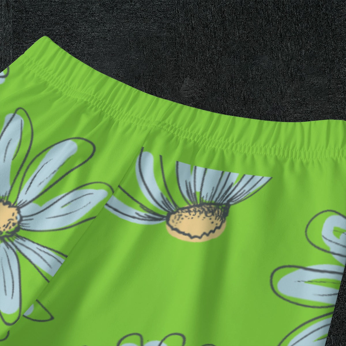Daisies on Green Kid's Pajamas With Wide Ankles