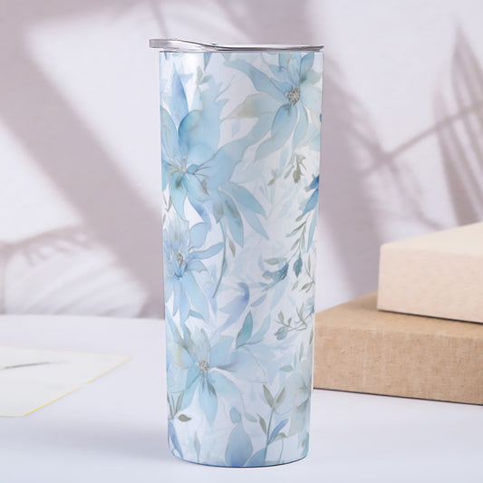 Watercolor Flowers 20 oz Skinny Tumbler Stainless Steel with Lids