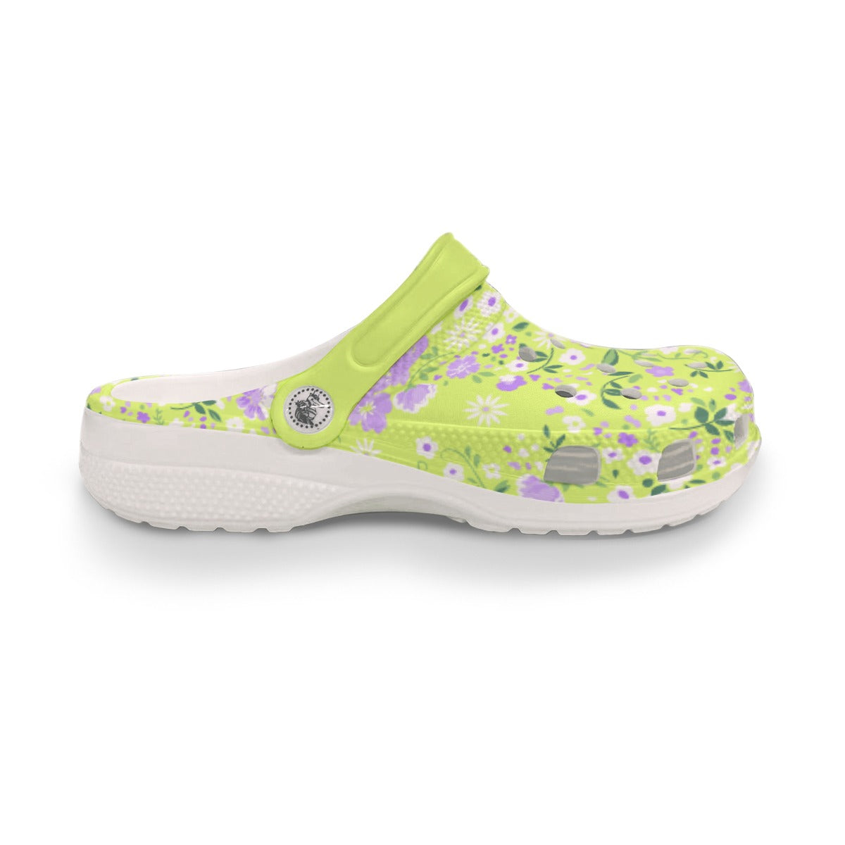 Summer Flowers Green Women's Classic Clogs