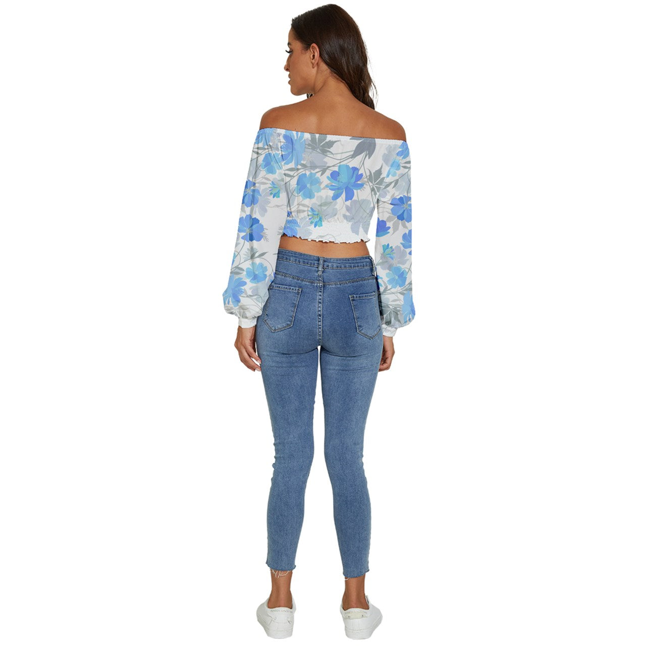 Blue Flowers Crop Top