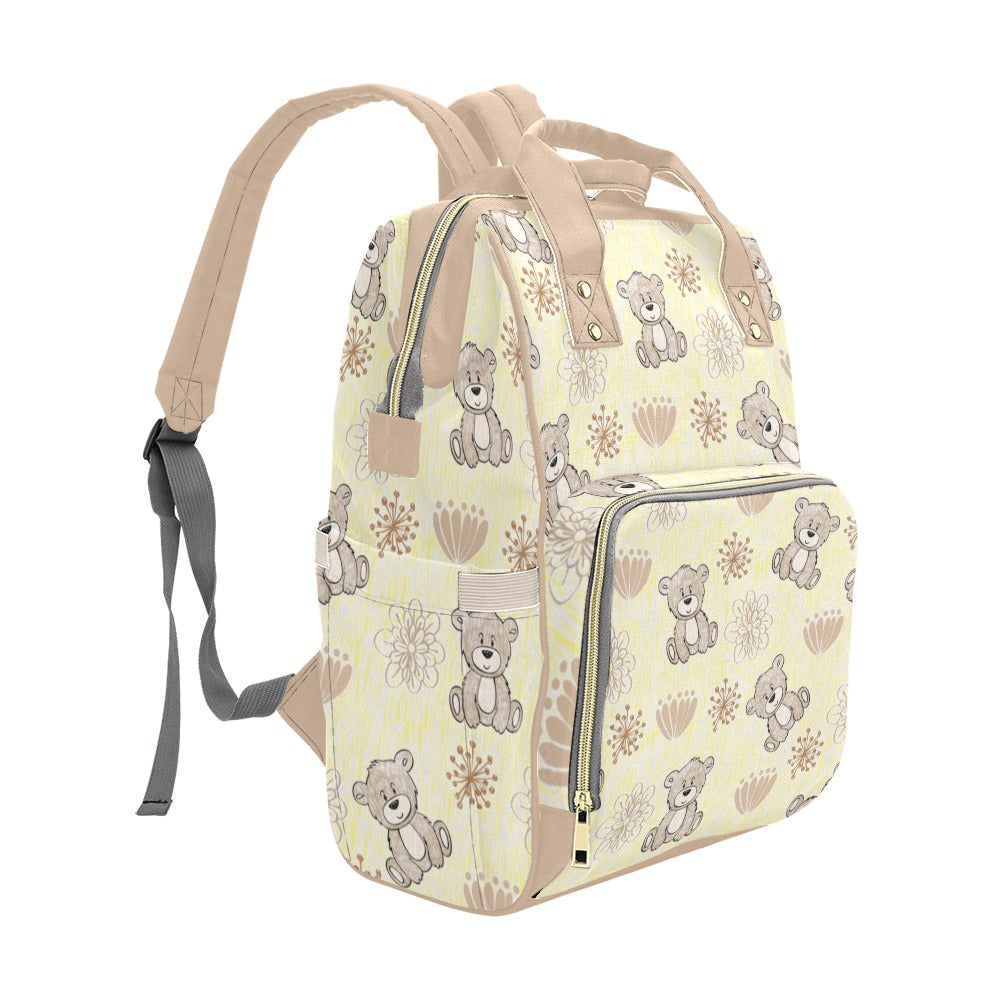 Pale Yellow Bears Multipurpose Backpack/Diaper Bag