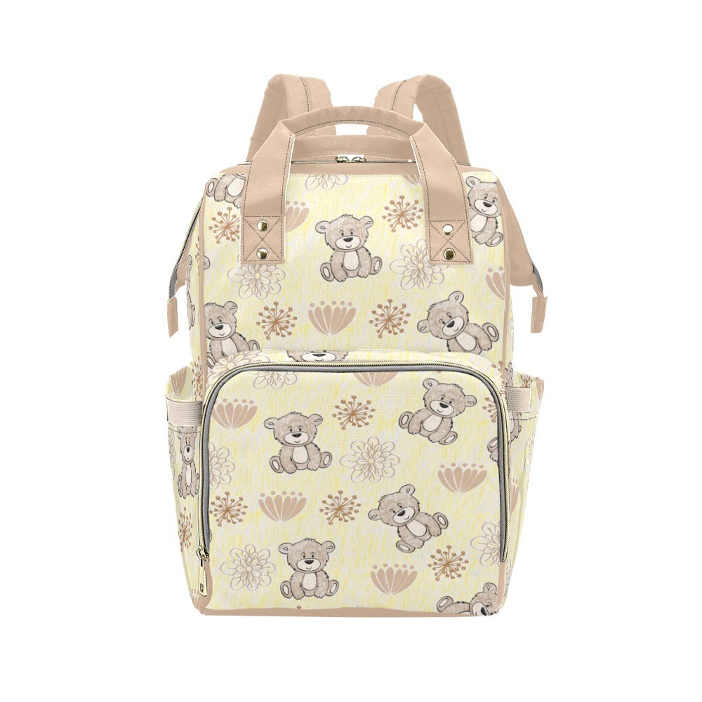 Pale Yellow Bears Multipurpose Backpack/Diaper Bag