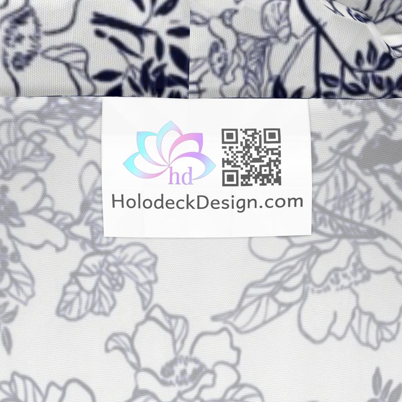 Asian pattern Rain Jacket white/black