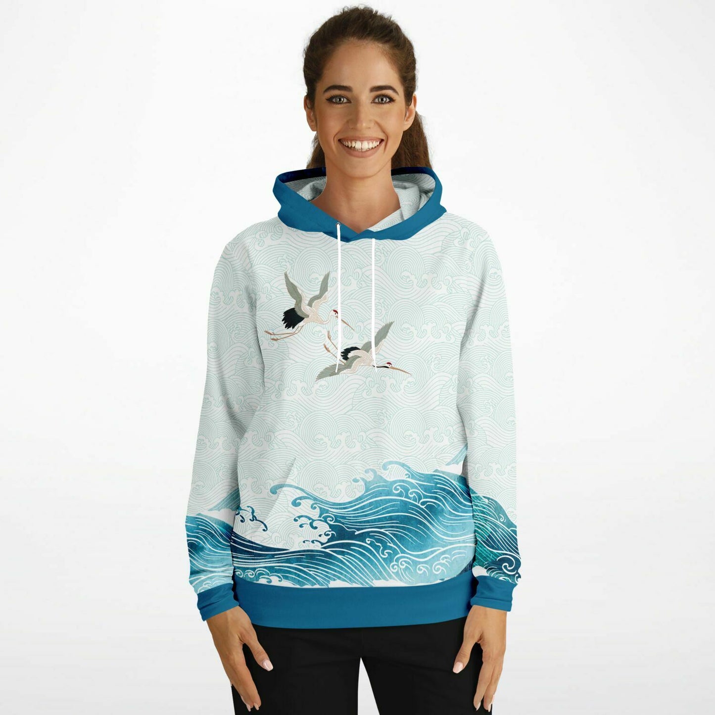 Waves & Cranes Pullover Hoodie Unisex (3 variants)