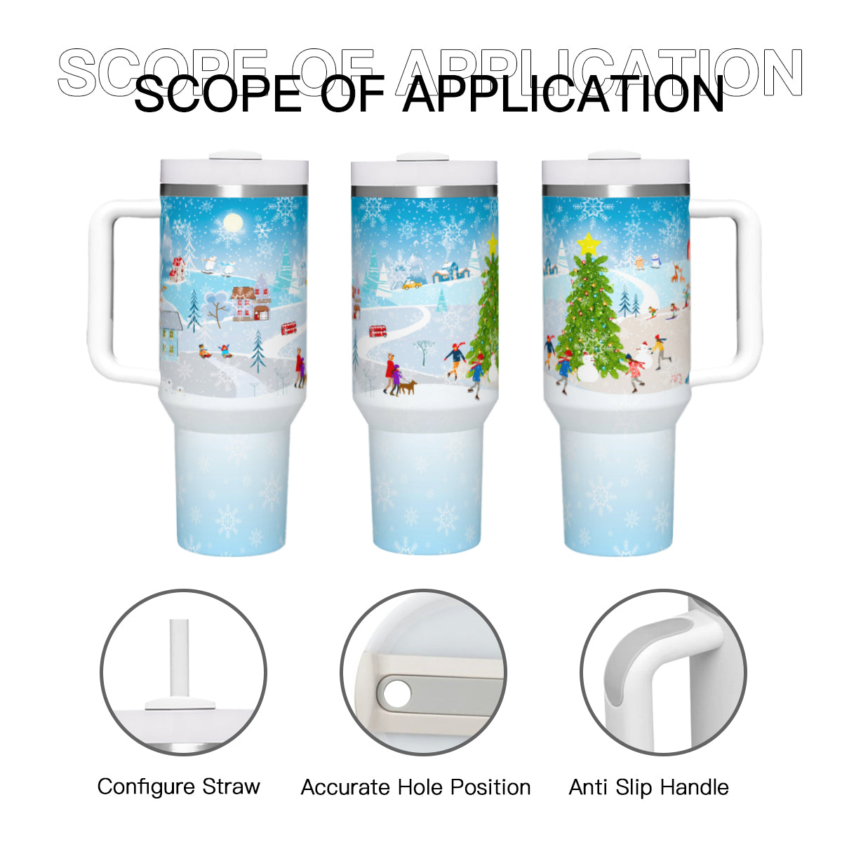 Winter City Blue 40oz Tumbler Stainless Steel