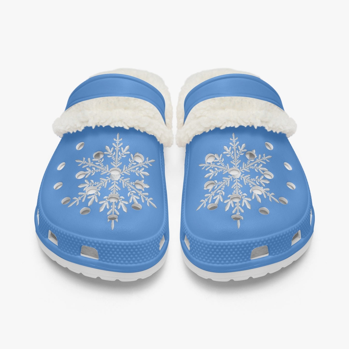 Blue Snowflake Lined Winter Clogs (Big Kids to Adult Sizes)
