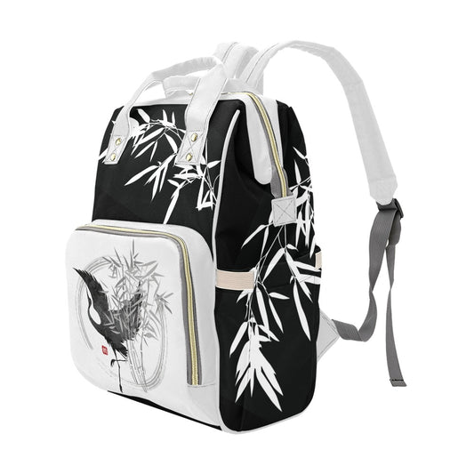 Bamboo and Crane Multipurpose Backpack/Diaper Bag