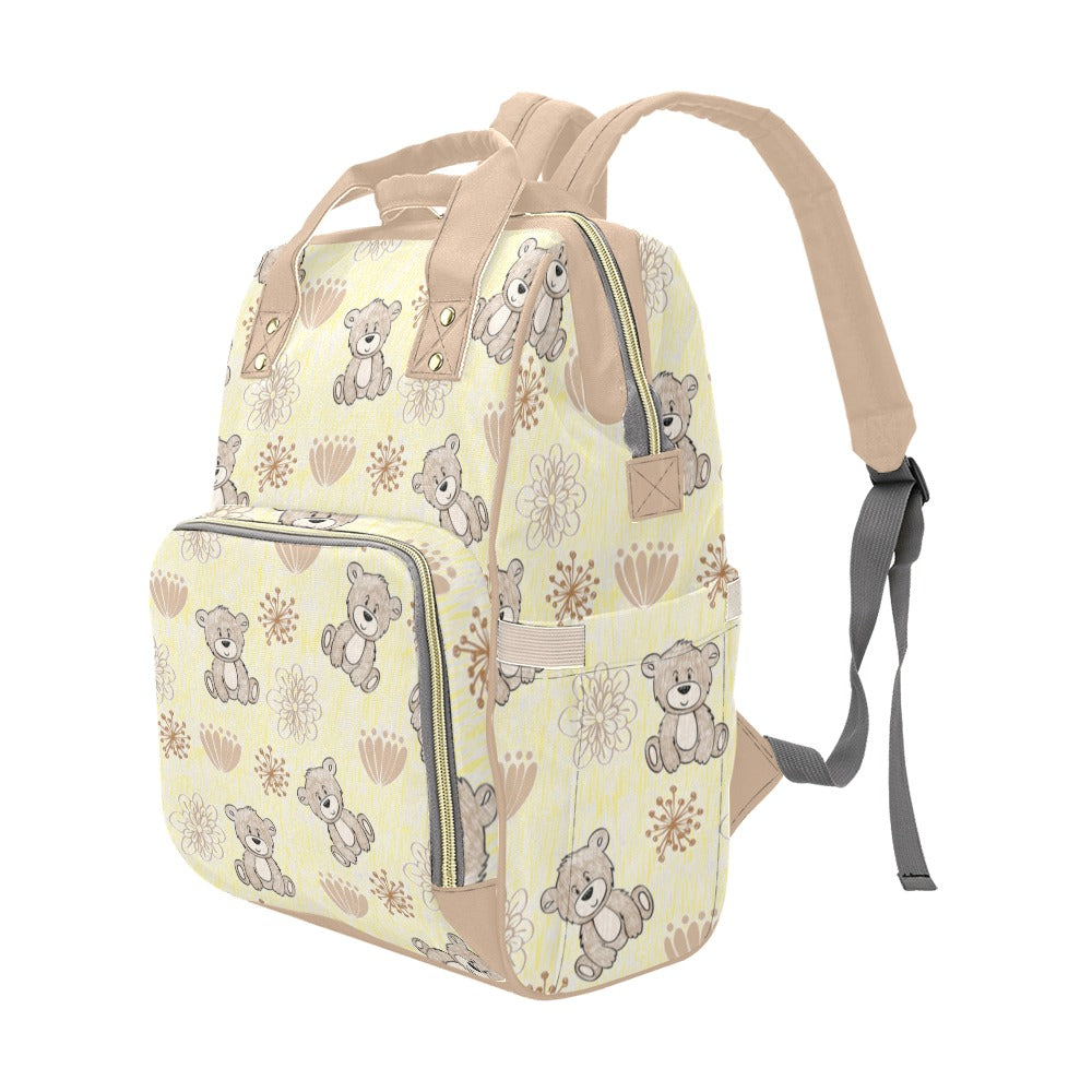 Pale Yellow Bears Multipurpose Backpack/Diaper Bag