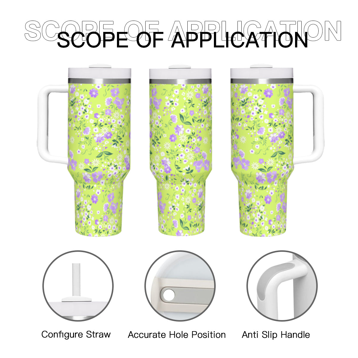 Copy of Summer Field 40oz Tumbler with Handle Stainless Steel