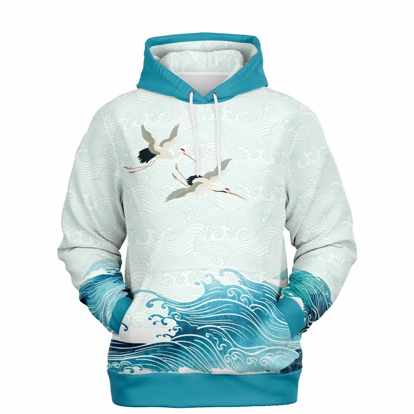 Waves & Cranes Pullover Hoodie Unisex (3 variants)