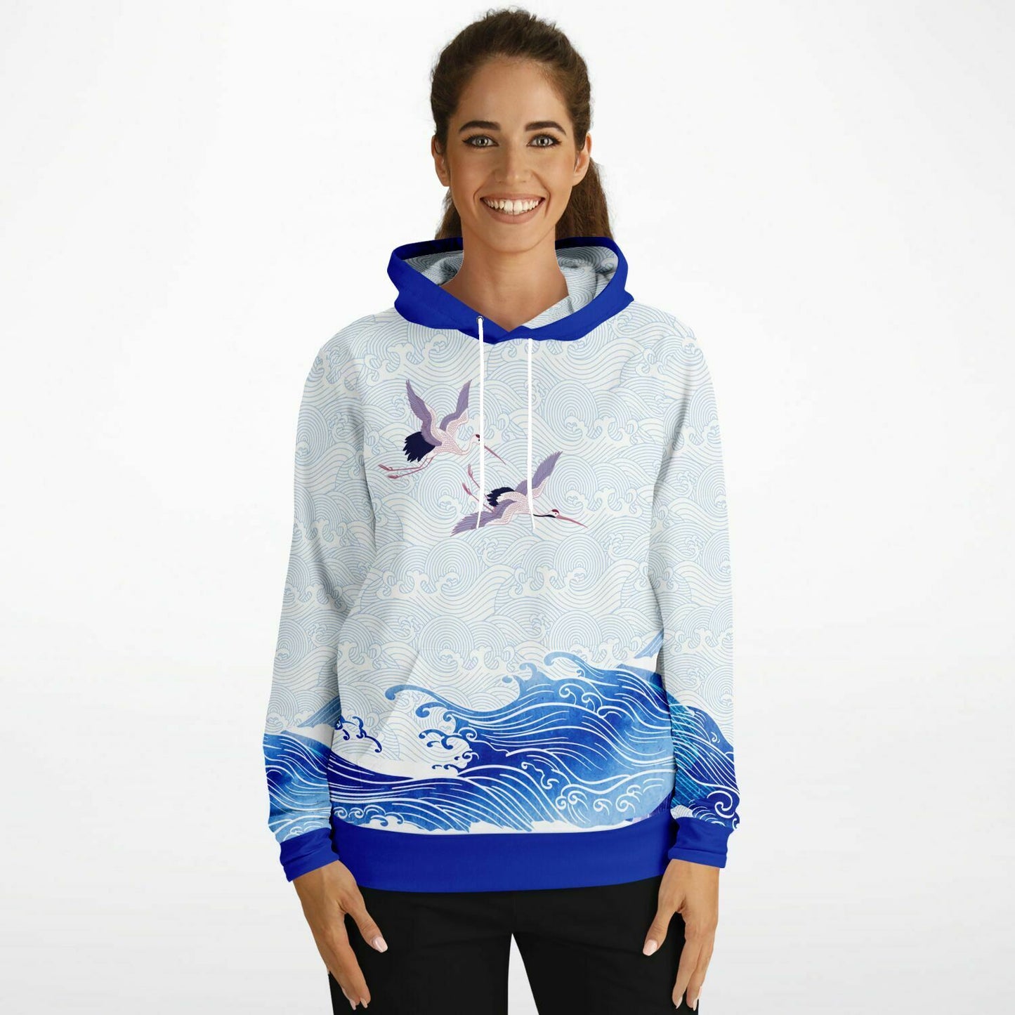 Waves & Cranes Pullover Hoodie Unisex (3 variants)