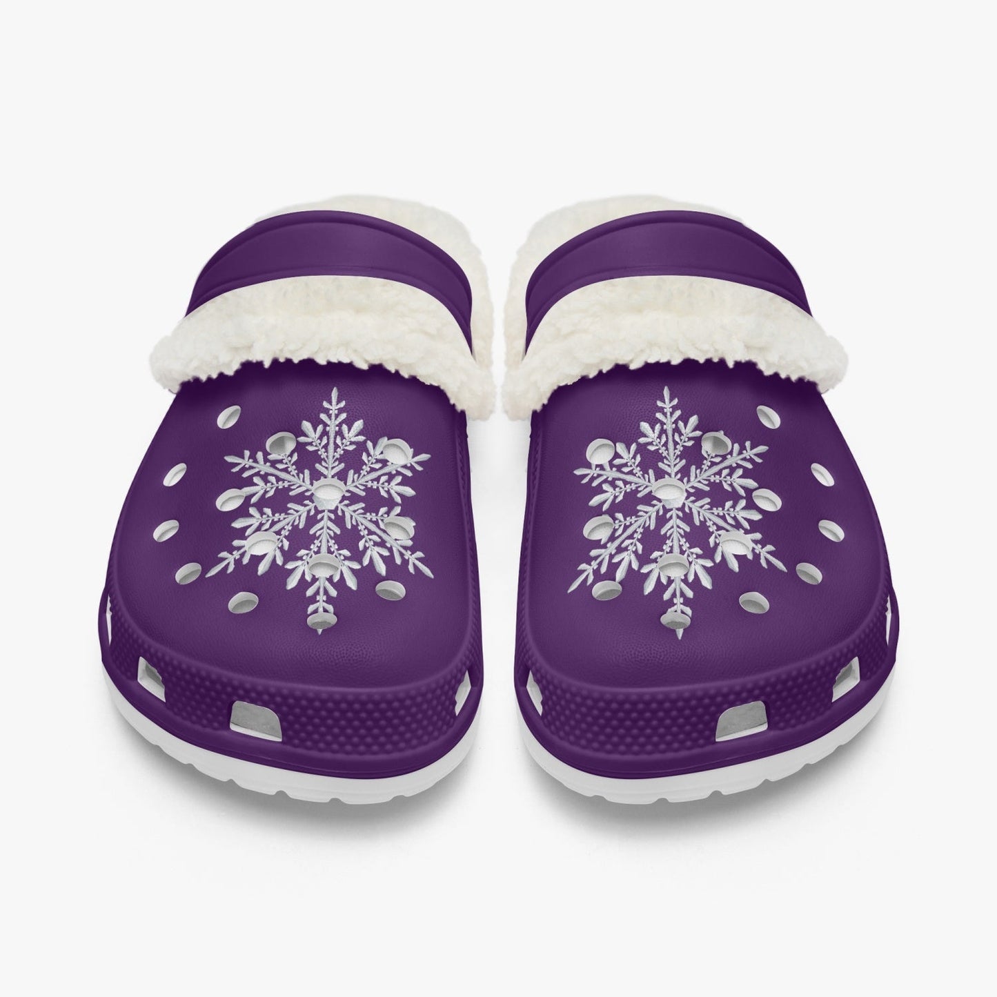 Purple Snowflake Lined Clogs - in stock