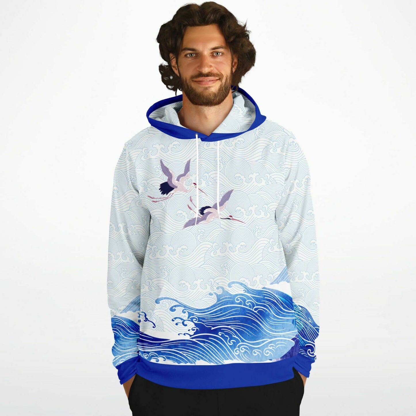 Waves & Cranes Pullover Hoodie Unisex (3 variants)