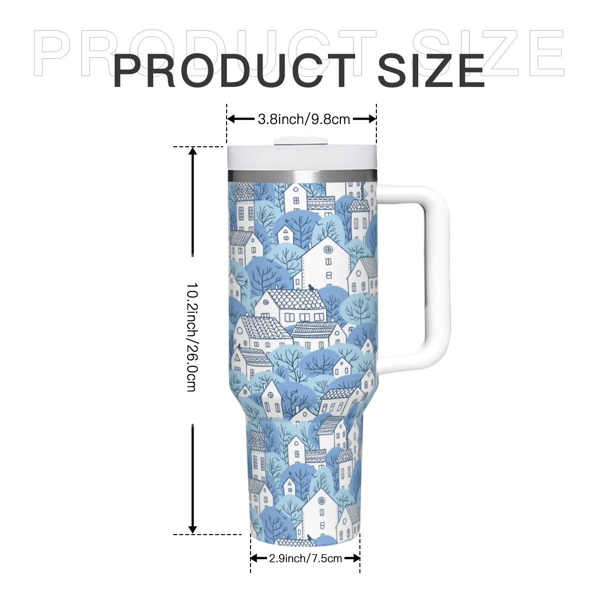 Copy of Winter Town 40oz Tumbler with Handle Stainless Steel